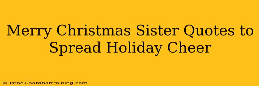 Merry Christmas Sister Quotes to Spread Holiday Cheer