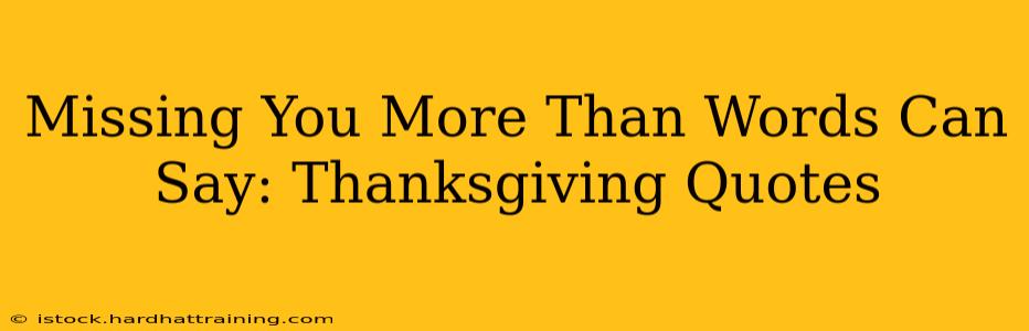 Missing You More Than Words Can Say: Thanksgiving Quotes