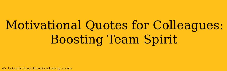 Motivational Quotes for Colleagues: Boosting Team Spirit