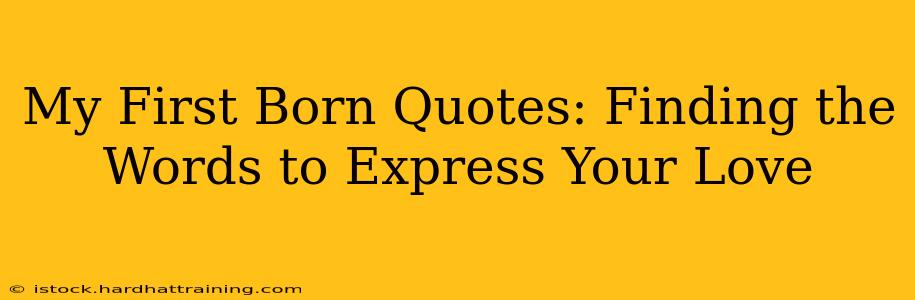 My First Born Quotes: Finding the Words to Express Your Love
