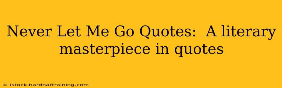 Never Let Me Go Quotes:  A literary masterpiece in quotes
