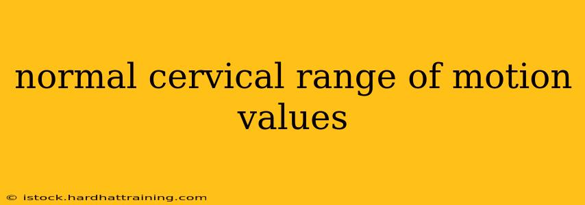 normal cervical range of motion values