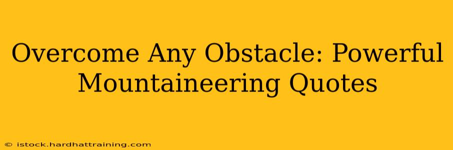 Overcome Any Obstacle: Powerful Mountaineering Quotes