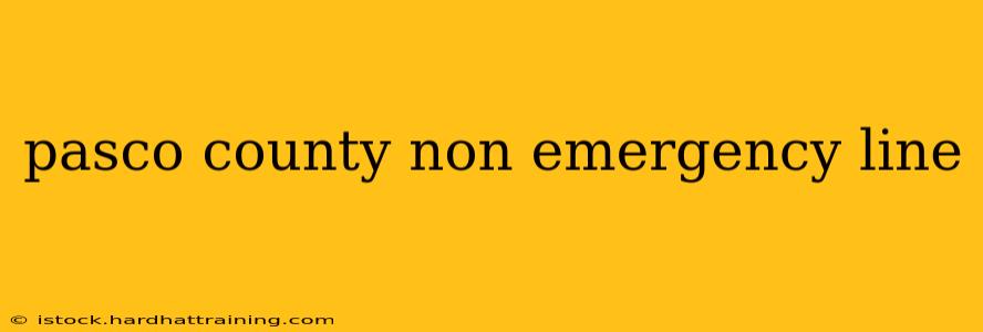 pasco county non emergency line