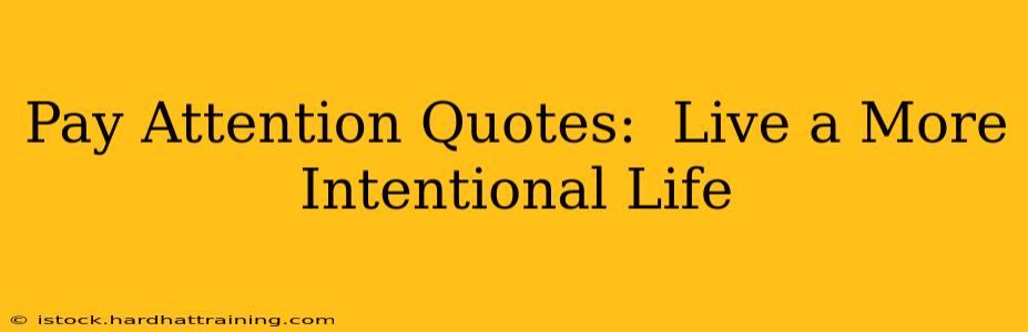 Pay Attention Quotes:  Live a More Intentional Life