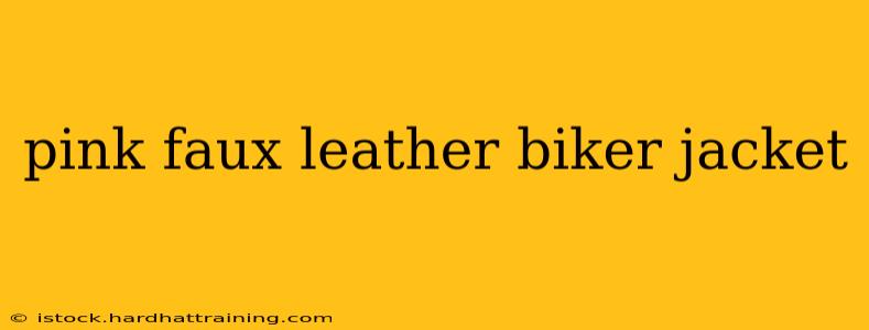 pink faux leather biker jacket