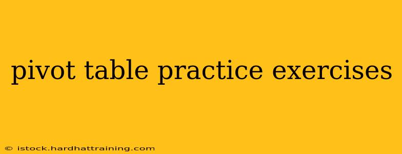 pivot table practice exercises