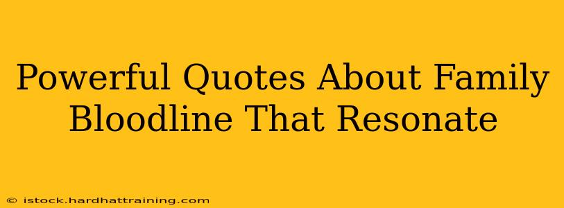 Powerful Quotes About Family Bloodline That Resonate