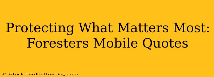 Protecting What Matters Most: Foresters Mobile Quotes