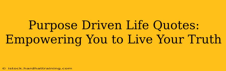 Purpose Driven Life Quotes: Empowering You to Live Your Truth