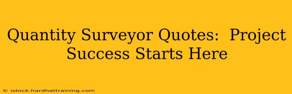 Quantity Surveyor Quotes:  Project Success Starts Here