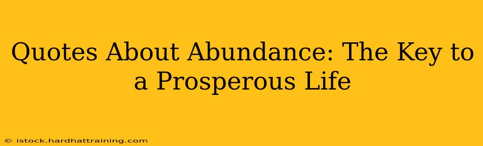 Quotes About Abundance: The Key to a Prosperous Life