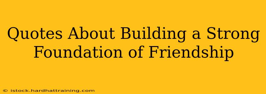Quotes About Building a Strong Foundation of Friendship