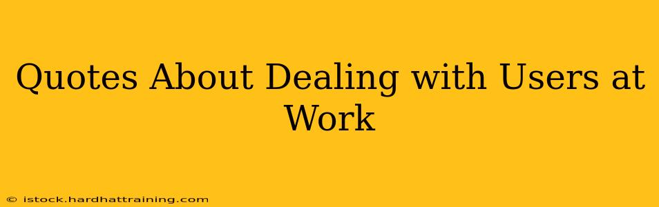Quotes About Dealing with Users at Work