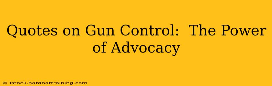 Quotes on Gun Control:  The Power of Advocacy