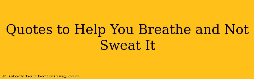 Quotes to Help You Breathe and Not Sweat It