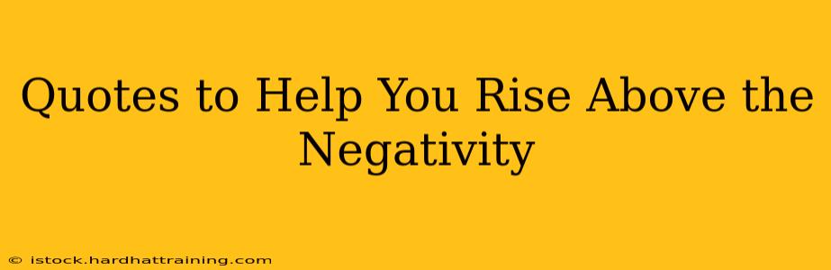 Quotes to Help You Rise Above the Negativity