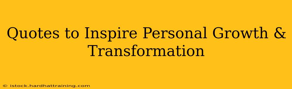 Quotes to Inspire Personal Growth & Transformation