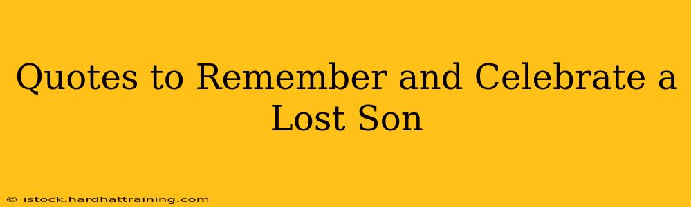 Quotes to Remember and Celebrate a Lost Son