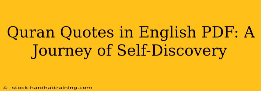Quran Quotes in English PDF: A Journey of Self-Discovery