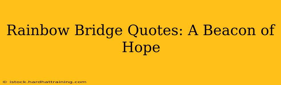 Rainbow Bridge Quotes: A Beacon of Hope