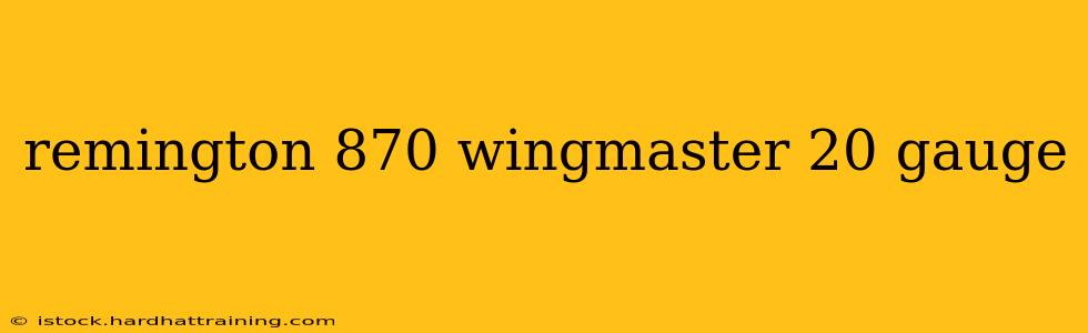 remington 870 wingmaster 20 gauge