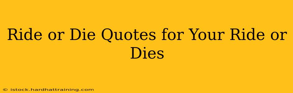Ride or Die Quotes for Your Ride or Dies