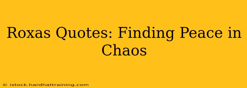 Roxas Quotes: Finding Peace in Chaos
