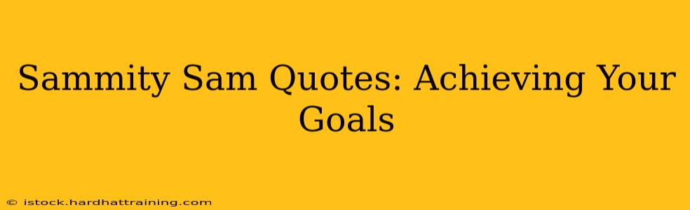Sammity Sam Quotes: Achieving Your Goals