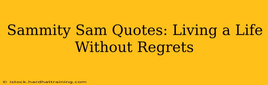 Sammity Sam Quotes: Living a Life Without Regrets