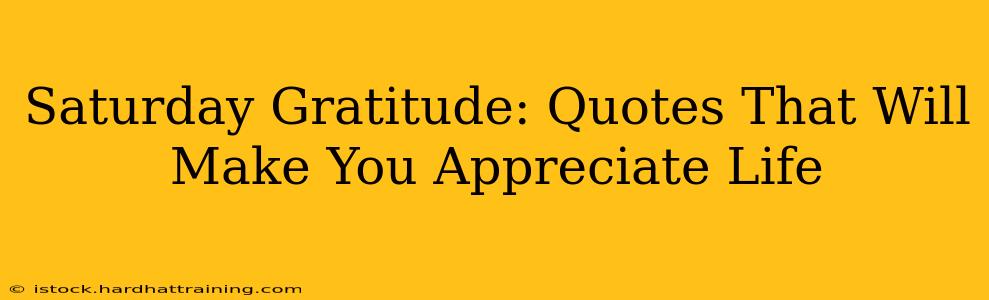 Saturday Gratitude: Quotes That Will Make You Appreciate Life