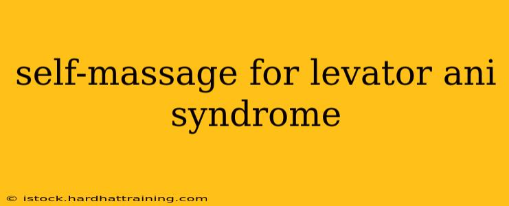 self-massage for levator ani syndrome