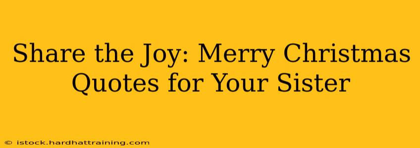 Share the Joy: Merry Christmas Quotes for Your Sister