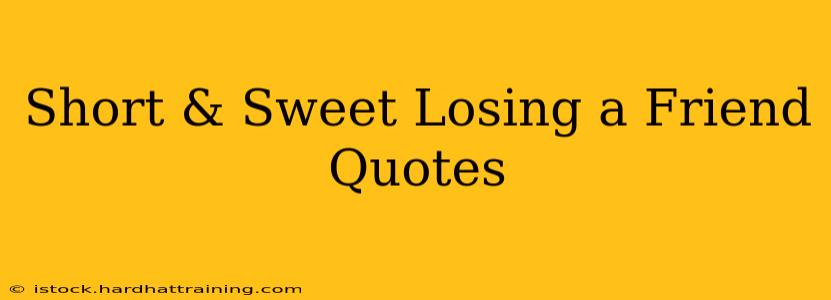 Short & Sweet Losing a Friend Quotes
