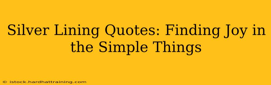 Silver Lining Quotes: Finding Joy in the Simple Things