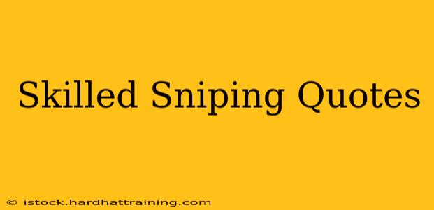 Skilled Sniping Quotes