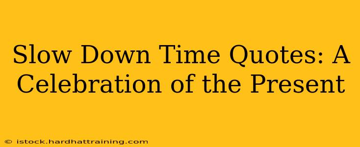 Slow Down Time Quotes: A Celebration of the Present