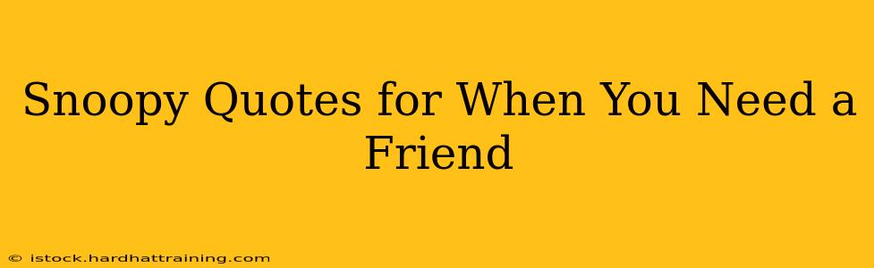 Snoopy Quotes for When You Need a Friend