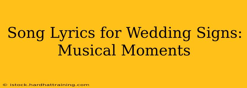 Song Lyrics for Wedding Signs: Musical Moments
