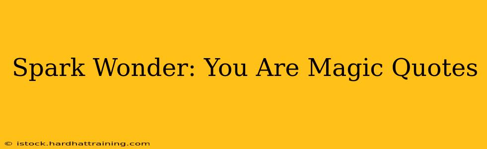 Spark Wonder: You Are Magic Quotes