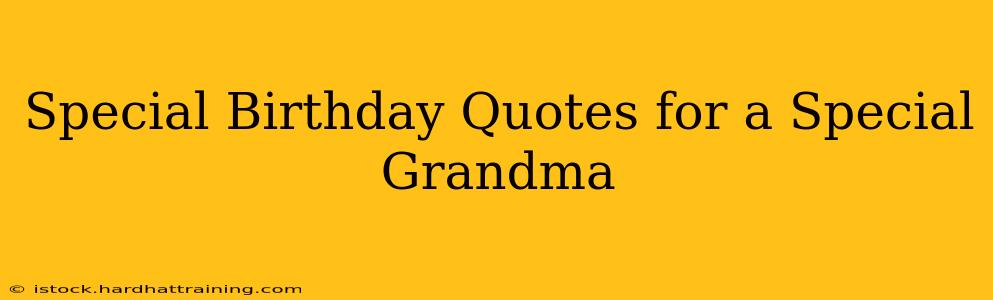 Special Birthday Quotes for a Special Grandma