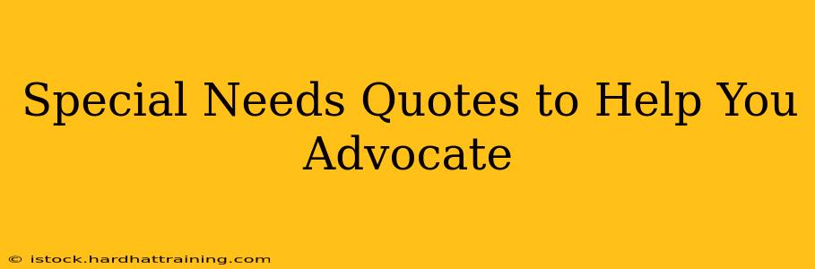 Special Needs Quotes to Help You Advocate