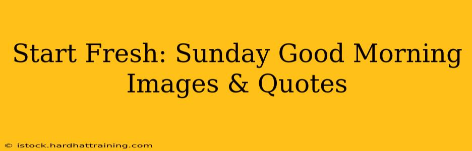 Start Fresh: Sunday Good Morning Images & Quotes