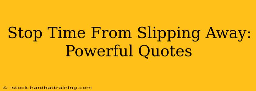 Stop Time From Slipping Away:  Powerful Quotes