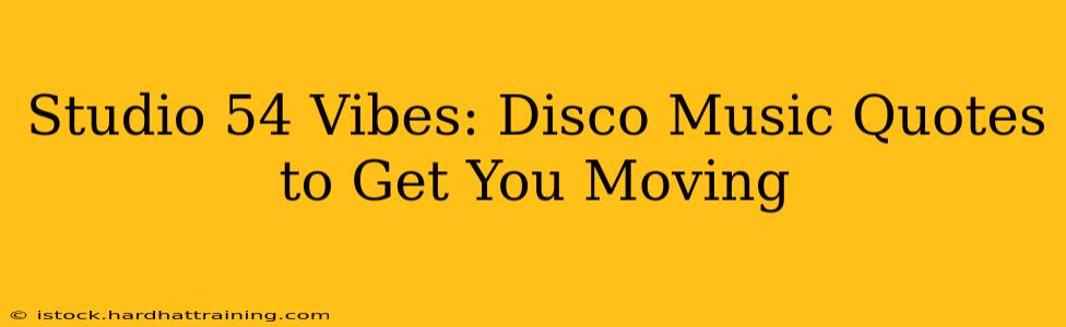 Studio 54 Vibes: Disco Music Quotes to Get You Moving