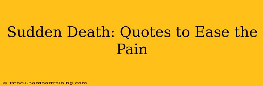 Sudden Death: Quotes to Ease the Pain
