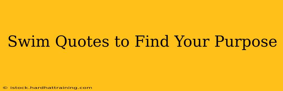 Swim Quotes to Find Your Purpose