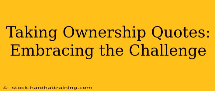 Taking Ownership Quotes: Embracing the Challenge