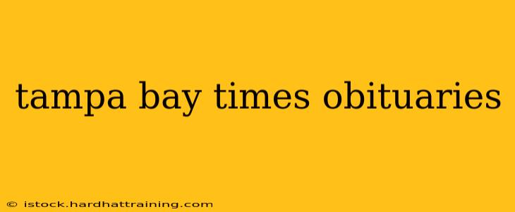 tampa bay times obituaries