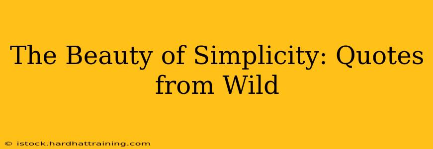 The Beauty of Simplicity: Quotes from Wild